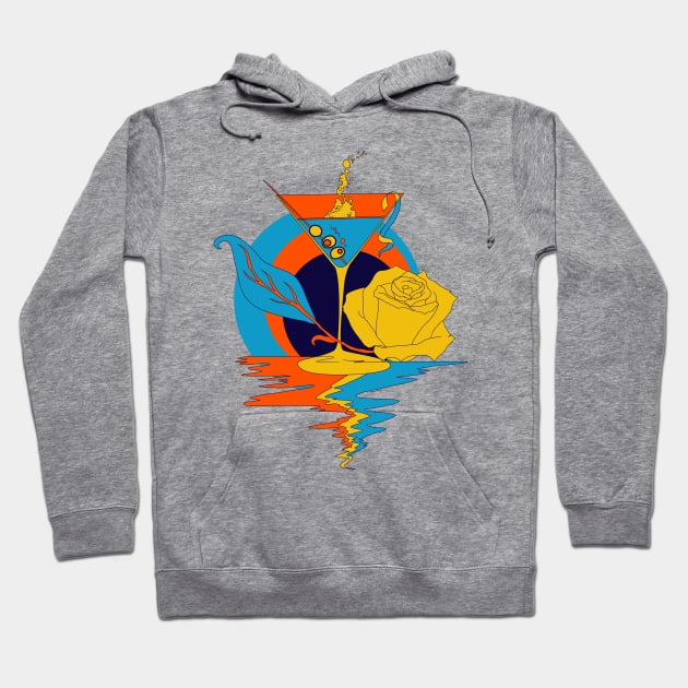 Orange Blue Martini and Rose Hoodie by kenallouis